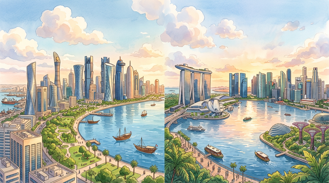 卡塔尔vs新加坡：商业中心对比 | Homejourney权威指南