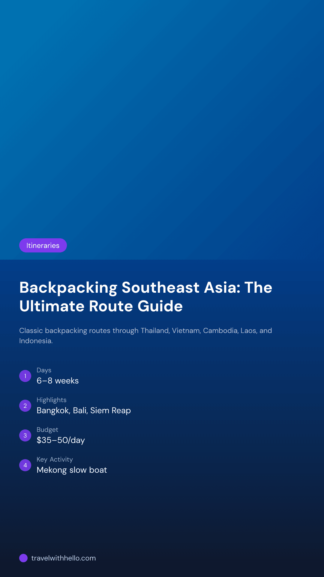 Backpacking Southeast Asia: The Ultimate Route Guide