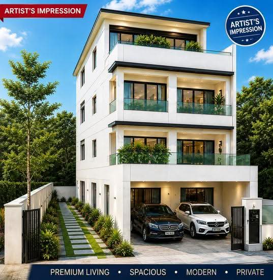 Freehold Beautifully Modern Rebuilt 4 Storeys Corner Terrace with Lift near Kovan Mrt image 1 of 10