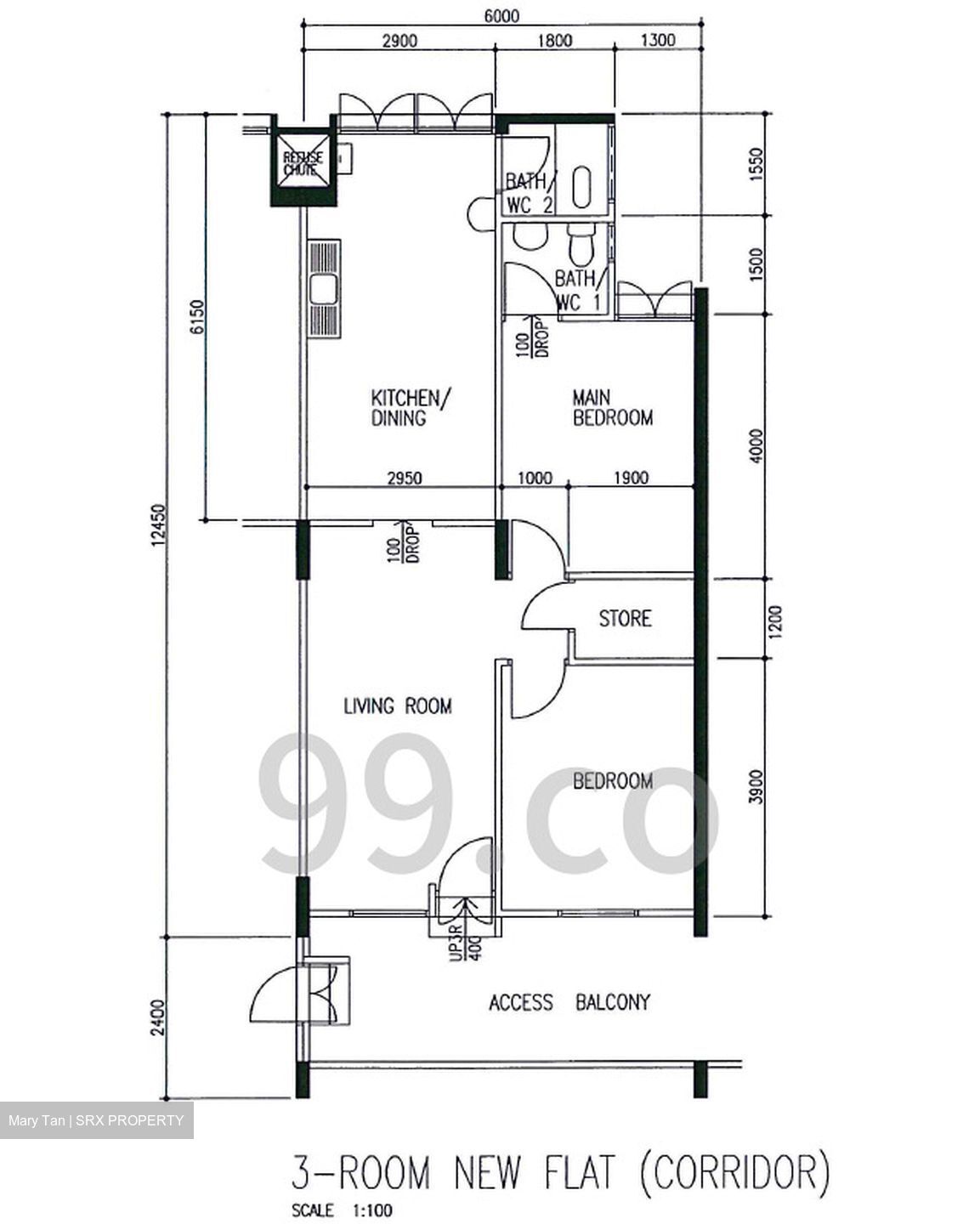 Blk 258 Tampines Street 21 (Tampines), HDB 3 Rooms - For Sale photo 2