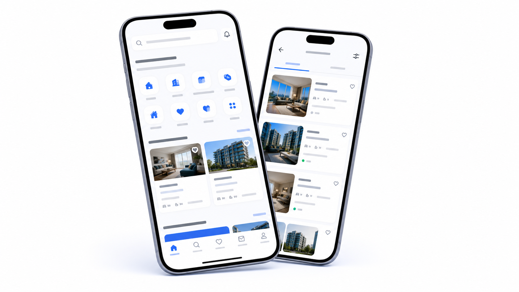 Homejourney mobile app property search mockup
